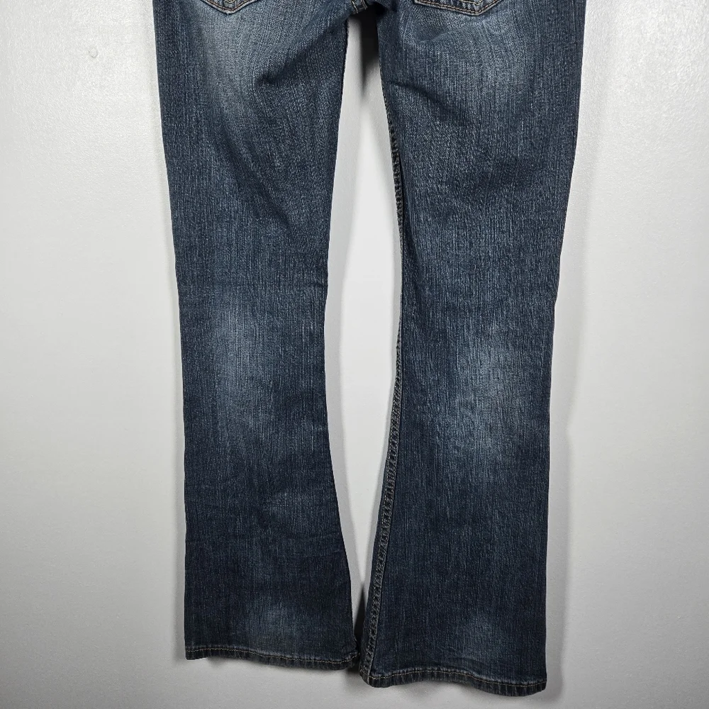 Rue 21 Y2K Low Rise Flare Leg Blue Denim Jeans Juniors Size 1/2